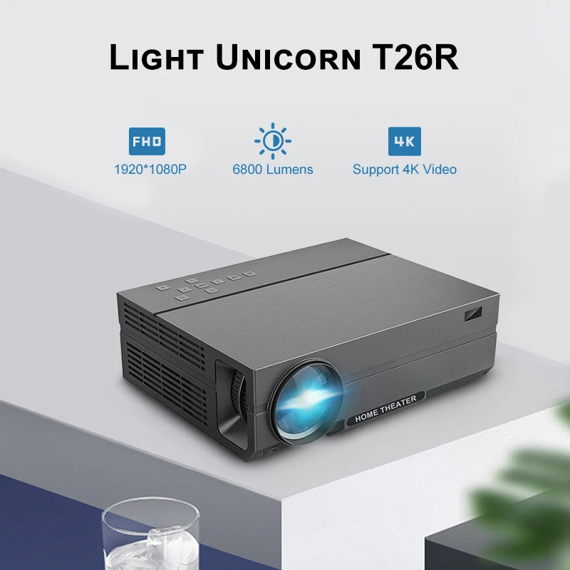 Светодиодный видеопроектор T26R для домашнего кинотеатра Full HD 1080P T26L улучшенная