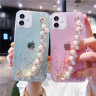 Чехол на запястье со стразами для Samsung Galaxy A51 A71 A50 A70 A21 A31 A42 A32 A52 A72 S20 FE S21 S20 Plus, блестящий чехол с блестками