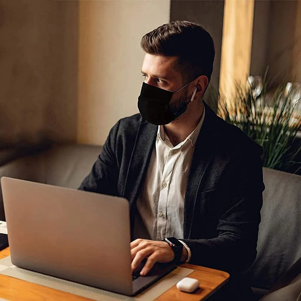 Бандана шарф для взрослых черные одноразовые маски лица ткань с активированным