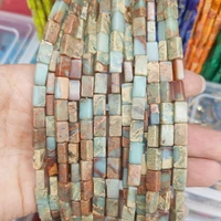 natural stone bead painting agate women jewelry making 4x6x10mm rectangle colorful loose beads diy necklace bracelet accessories