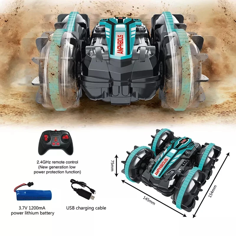 2 4G амфибия RC трюк автомобиль Дистанционное управление 360 ° поворот автомобили