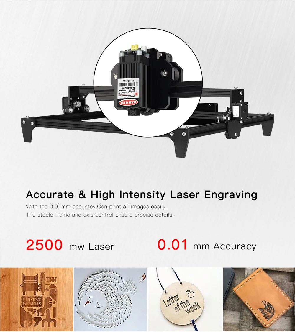 30*40cm Mini 2500MW CNC Laser Engraving Machine 2Axis DIY Engraver Desktop Wood Router/Cutter/Printer+ Laser Goggles