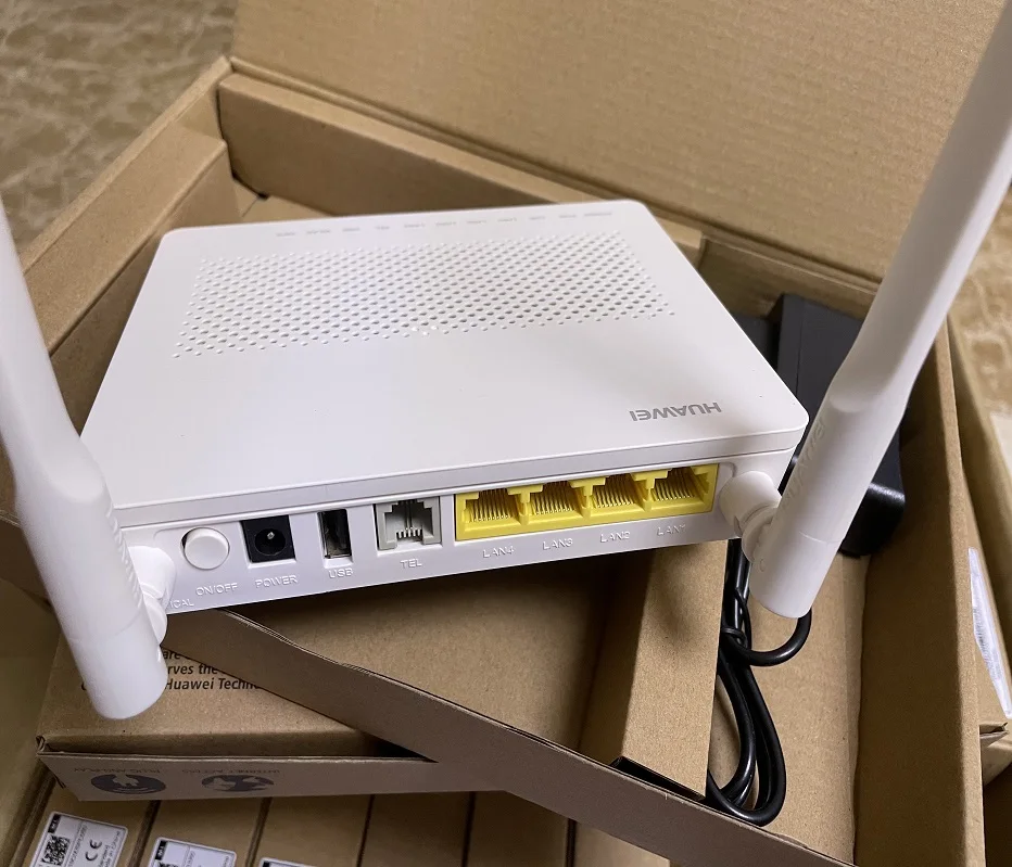 

Новинка 100%, модем HW HG8546M GPON ONT ONU 4FE + USB + Wi-Fi с 2 антеннами, беспроводной интерфейс, английская прошивка без коробки, 5 шт.