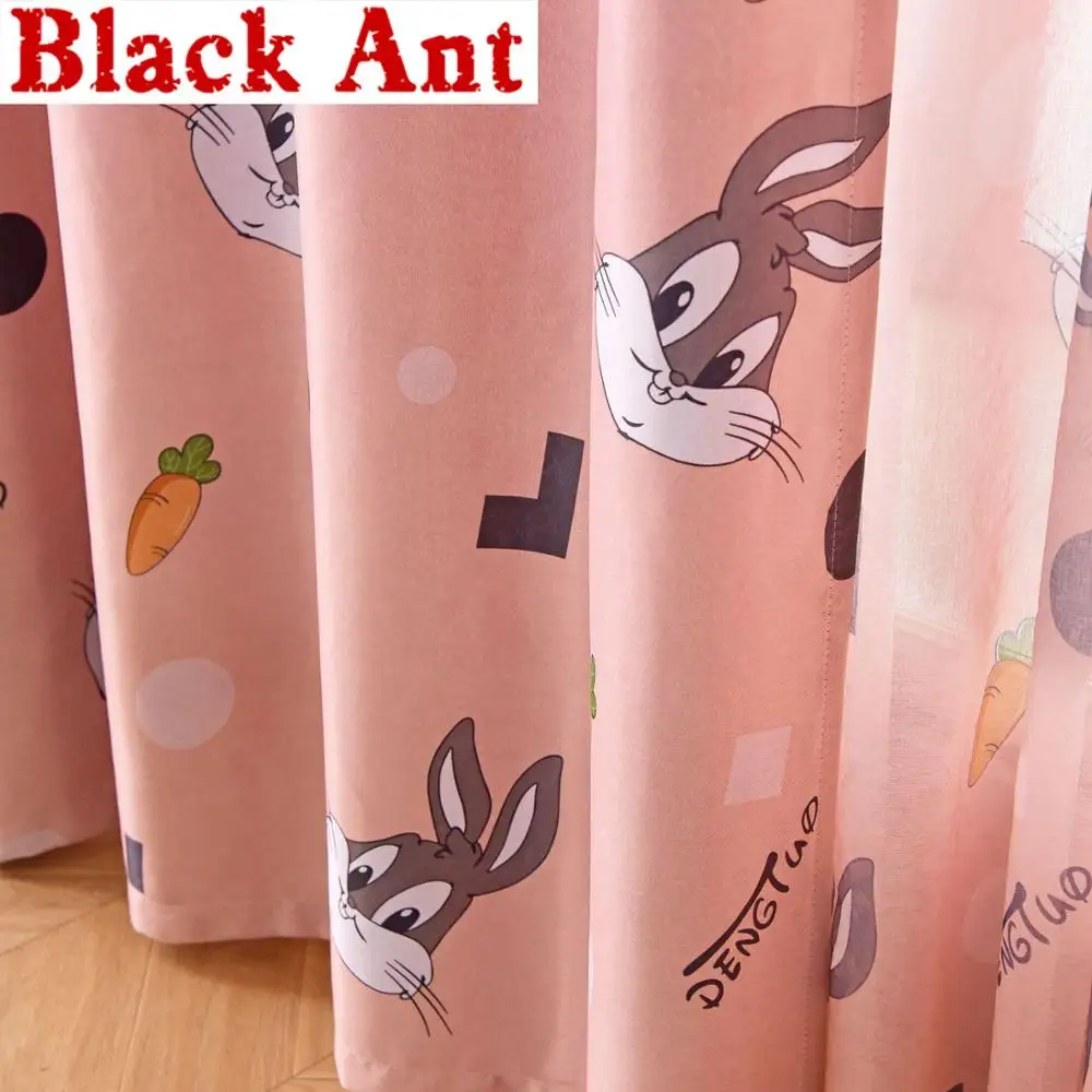 Светонепроницаемые шторы с изображением мультяшного кролика декор для детей