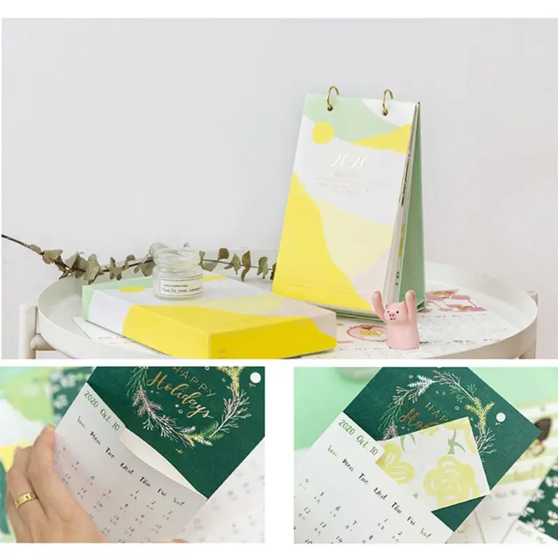 

2020 Cute Desktop Pocket Calendar Daily Schedule Planner Yearly Agenda Organizer P9YA