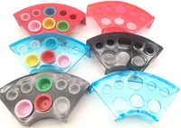 50pcs fan style colourful mixed colour plastic tattoo ink cup holder stand for tattoo ink cup caps supply