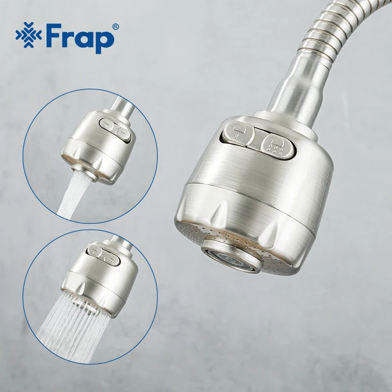 Смеситель кухонный Frap Y40097 из нержавеющей стали 304 с двойной ручкой и одним