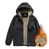 men winter jacket thick warm fleece hooded military jacket cotton coat snow weather male windbreaker jackets loose