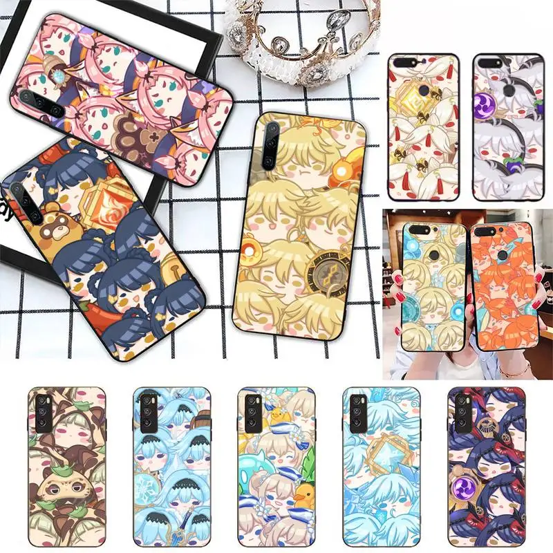 

YNDFCNB Genshin Impact Cute Cartoon NEW Phone Case For Huawei Honor 10i 20i 8 Pro 9 10 20 Lite 30 Pro Luxury Back Coque