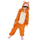 Пижама-комбинезон в виде тигра, Детская Пижама-кигуруми с изображением животных из мультфильма, забавная Милая теплая Фланелевая Пижама