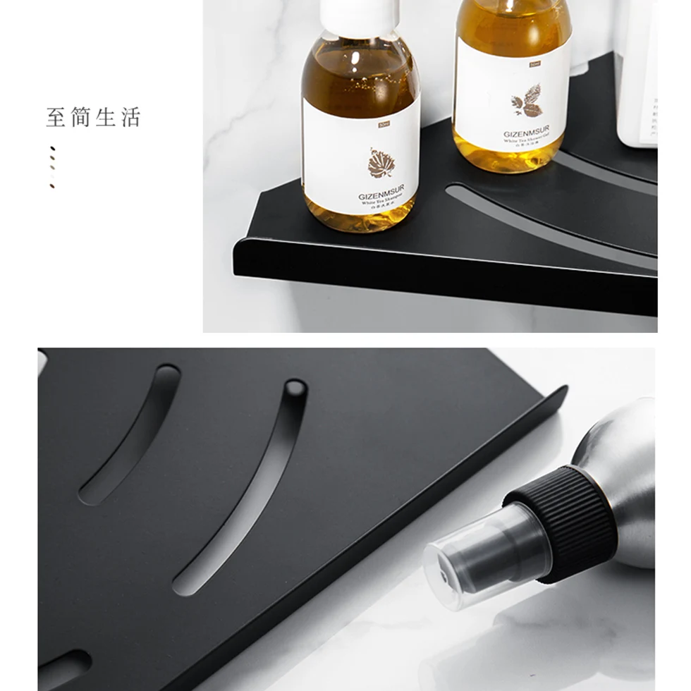 Черная Ванна Душ Caddy треугольная полка для ванной настенное крепление