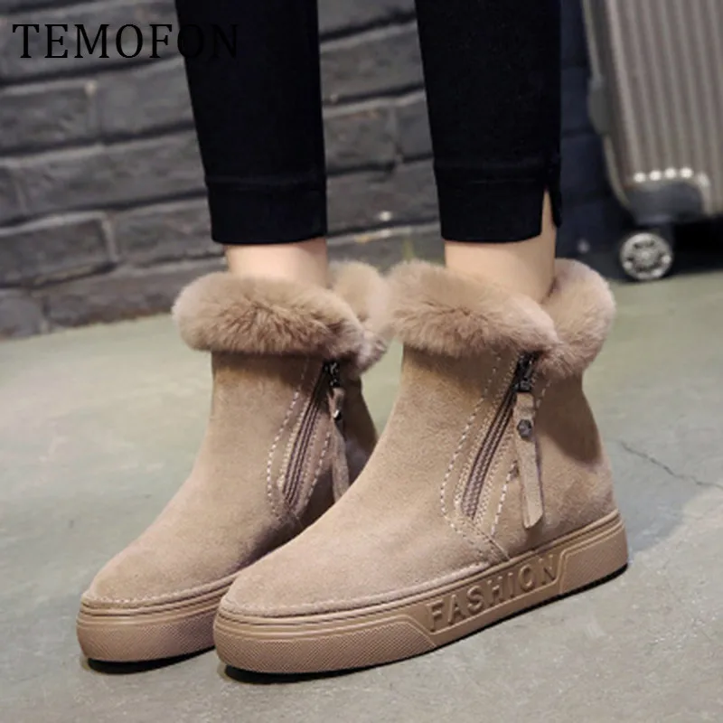 Женские зимние ботинки Теплые Замшевые на меху Женская повседневная обувь