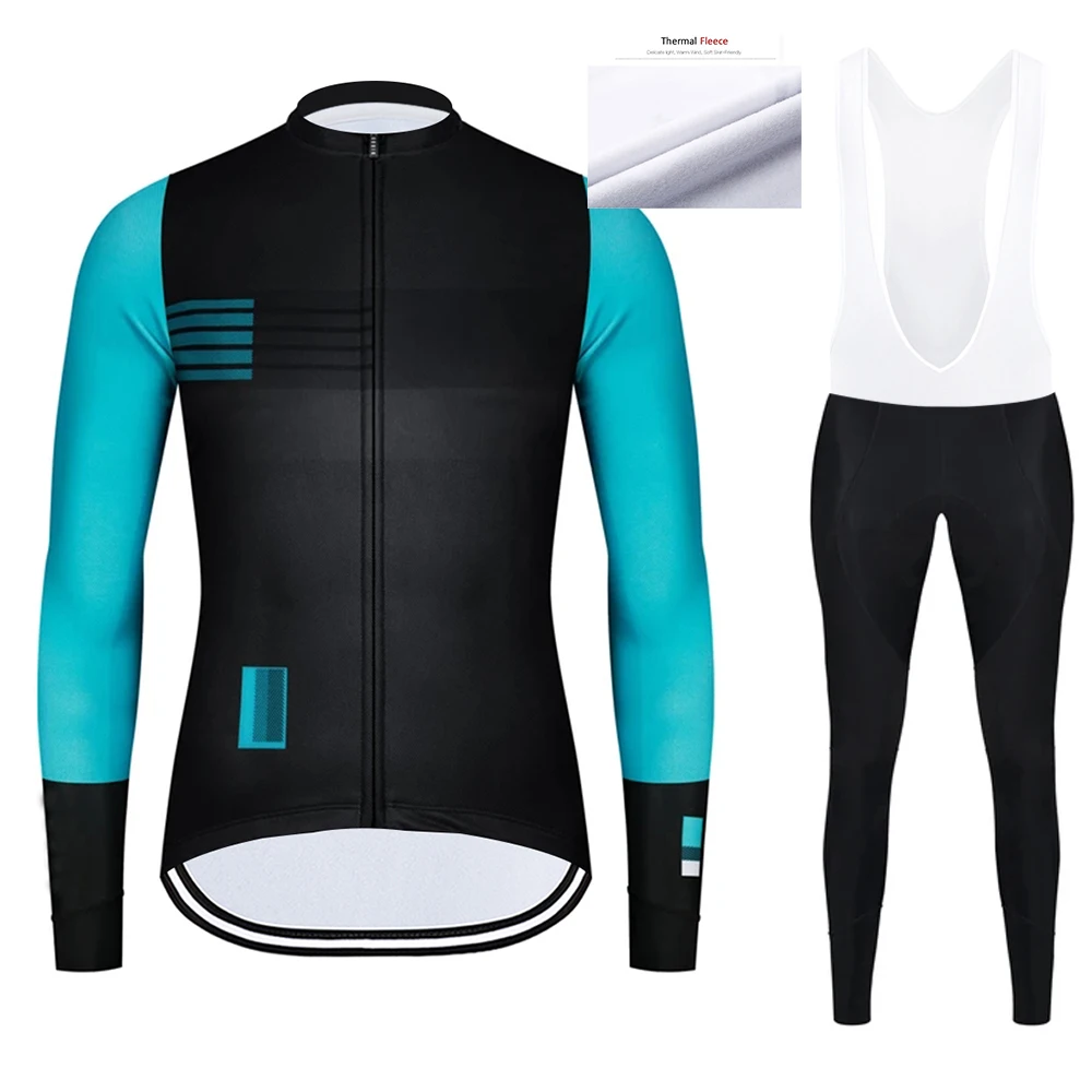 Мужской зимний комплект для велоспорта теплый флисовый трикотажная футболка с