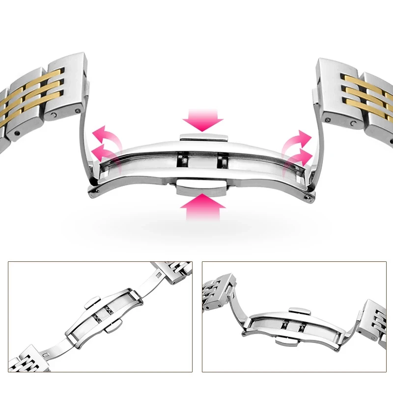 Ремешок из нержавеющей стали для часов TISSOT металлический браслет T41/T17 12/24/16/18/20/22
