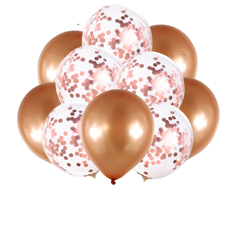 Rose Gold 10/11 шт. Золотой синий шар сочетание декоративные шары для дня рождения anniversaire Единорог вечерние воздушные шары баллон globo латексные воздушные шары День рождения украшения для взрослых Рождественские - Цвет: Rose Gold