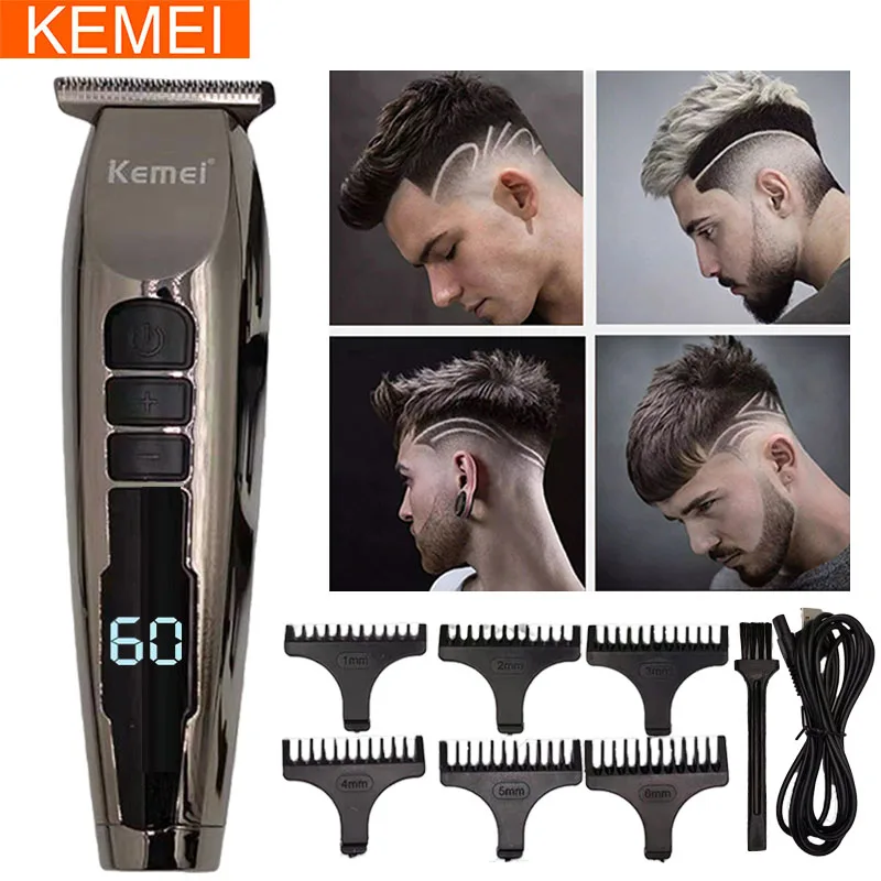 

Kemei Professional Hair Clipper for Men Electric Trimmer Haircut Shaving Machine Cutting Barber Clippers Blade Razor LCD Digital