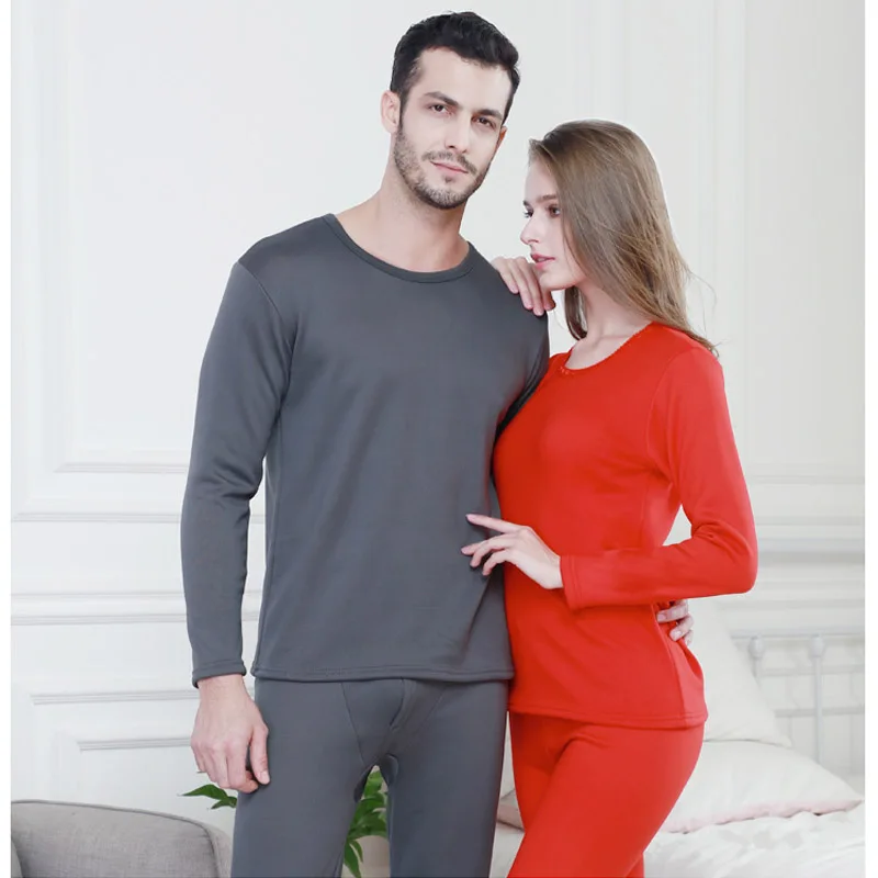 Sanderala Winter Thick Woman Thermal Underwear Man Warm Layered Clothing Pajamas Set Long Johns Second XXXL Plus Size Homewear