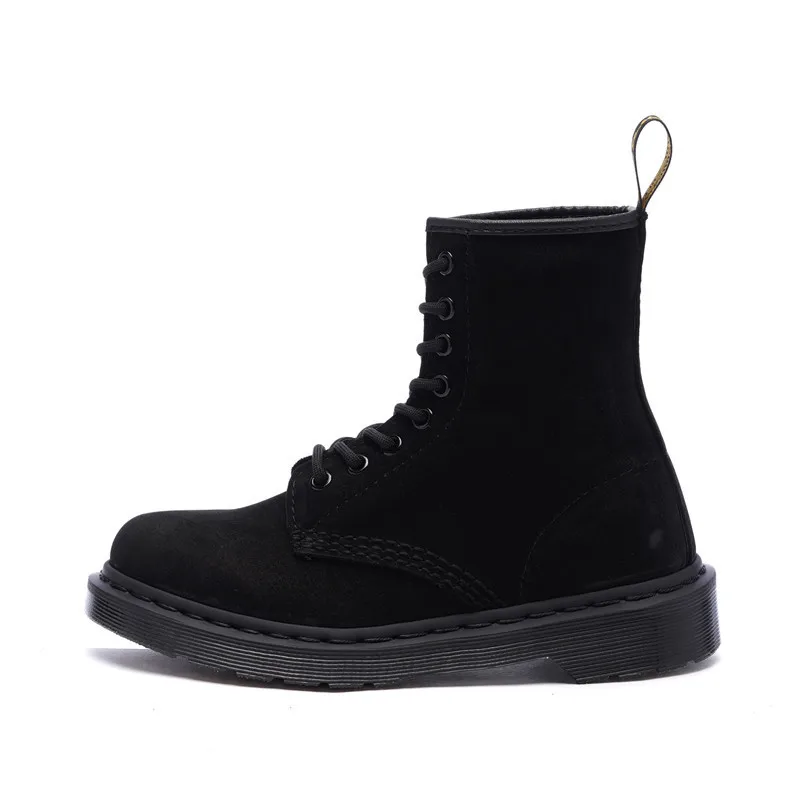 Ботинки Martin Женские матовые полусапожки из коровьей кожи на плоской подошве в