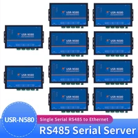 10pcs usr n580 industrial serial ethernet converter 8 serial port rs485 serial device server support modbus rtu to tcp ethernet