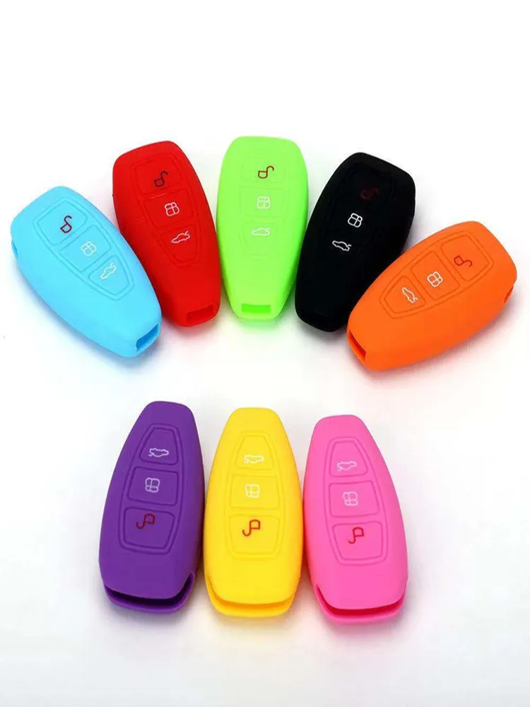 

Replacement Silicone Cover Car Key Case for Ford Fiesta Focus Mondeo Ecosport Kuga Titanium Fob Remote Key Case Protector