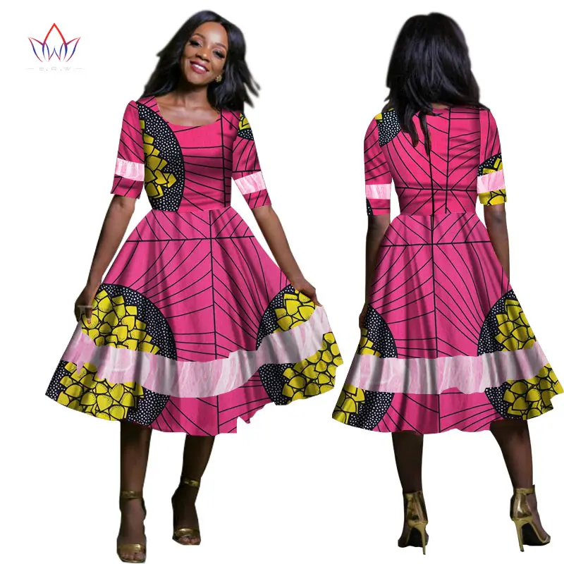 Африканский традиционная одежда для женщин с коротким рукавом Дашики платья в