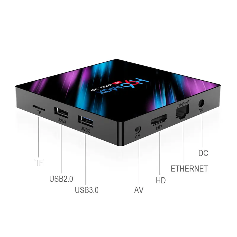 H96 max Rockchip RK3318 четырехъядерный Смарт ТВ бокс Android 9 0 4 ГБ 32 2 4G/5G Wi Fi Bluetooth