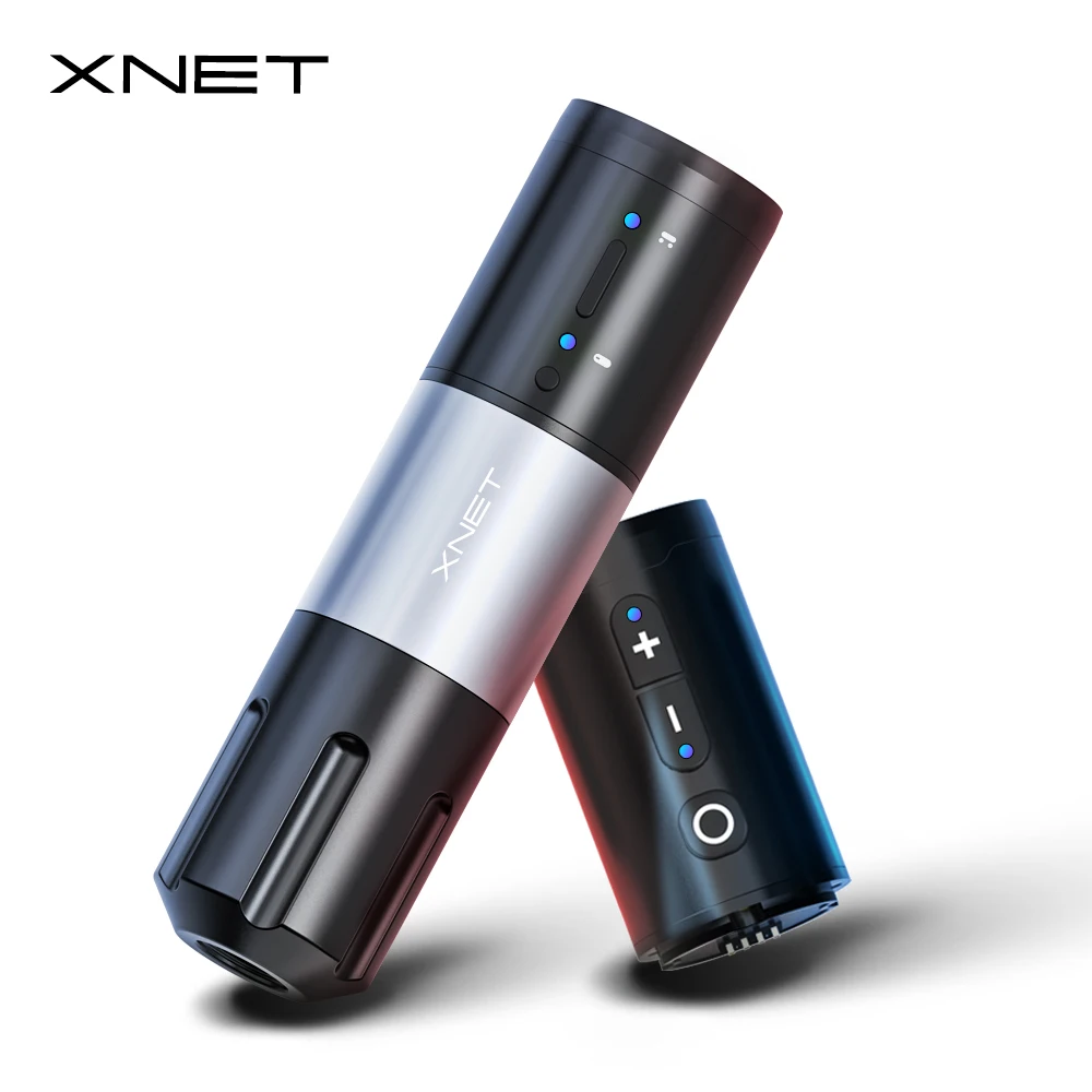 XNET Elite Wireless Rotary Tattoo Machine Pen Powerful Coreless Motor LED Digital Display Replaceable Battery for Artist Body