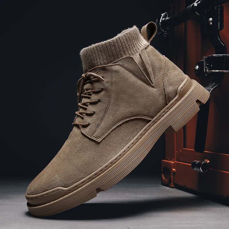 

Mens Casual Boots Boot Shoes Men Men's High Winter Boots For Mens Cowboy Dress Chelsea Leather Home Boty Heel Genuine Work