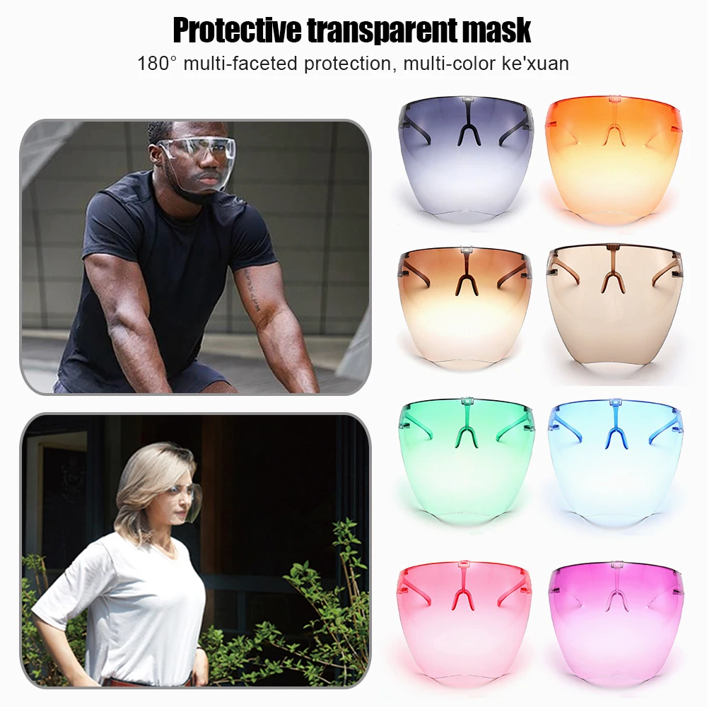 Colorful Transparent Face Shield Unisex Eye Mask Half Sun Glasses Protectors Guard Prevent Pollution | Дом и сад