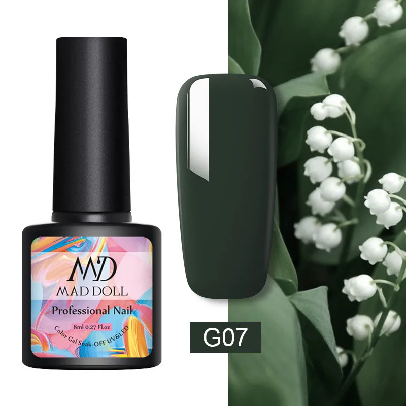 G07 MAD DOLL 8 мл гель лак для ногтей сладкие долговечные цвета личная гигиена лак для ногтей однократный дизайн ногтей DIY Красота гель для дизайна - Цвет: G07