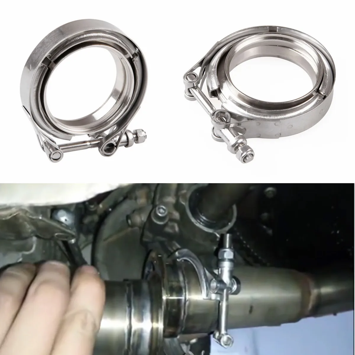 2 &quot2 5&quot 3 &quot3 4 &quotАвтомобильный Алюминиевый Фланец V band Выпускной зажим Band 1 5