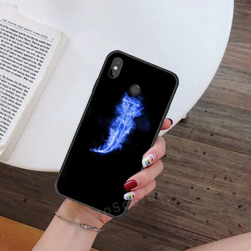 

fashion letters blue flame high quality Phone Case For Xiaomi Redmi note 7 8 9 t k30 max3 9 s 10 pro lite