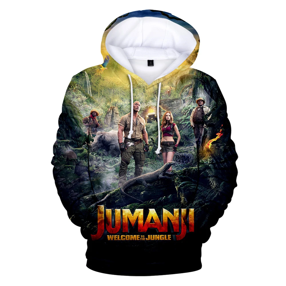 Jumanji Добро пожаловать в джунгли 3D толстовки с принтом мужские длинным рукавом