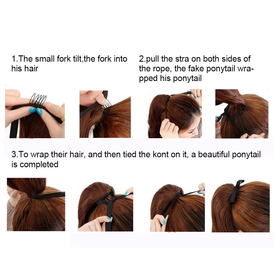 LUPU шелковистые прямые конский хвост клип в шнурке наращивание волос для женщин