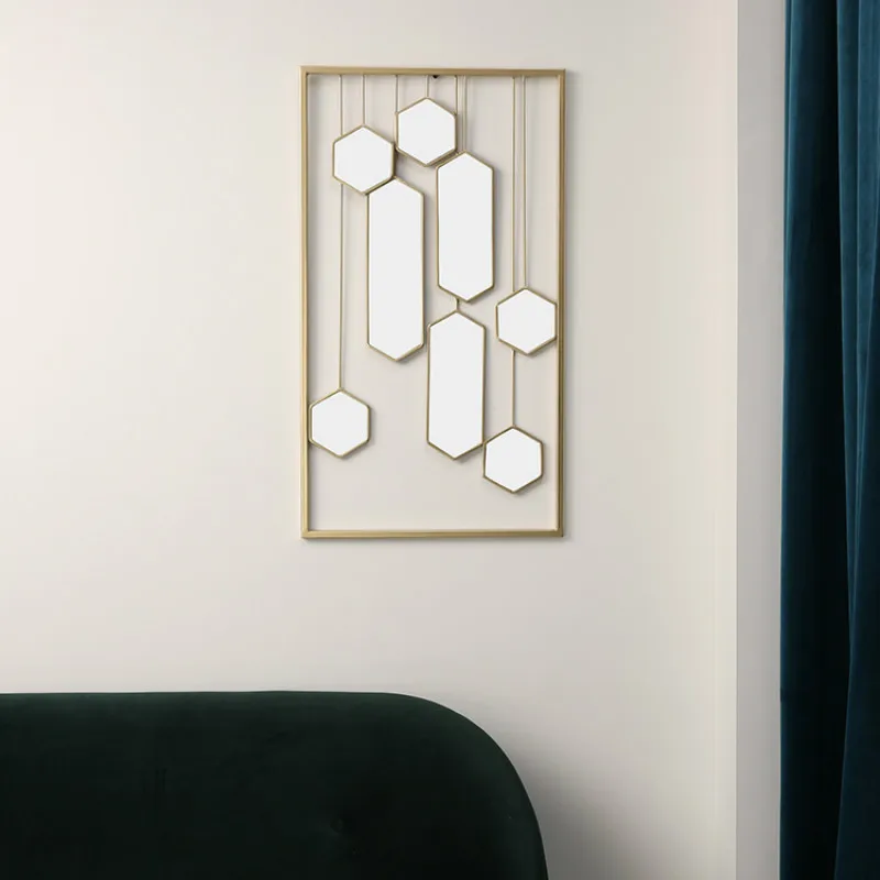 

Nordic Iron Wall Hanging Ins Style Simple Home Living Room Entrance Wall Decoration Pendant Creative Decorative Mirror decor