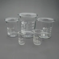 1set 5102550100ml borosilicate glass beaker chemistry glassware clear measuring containers lab equipment