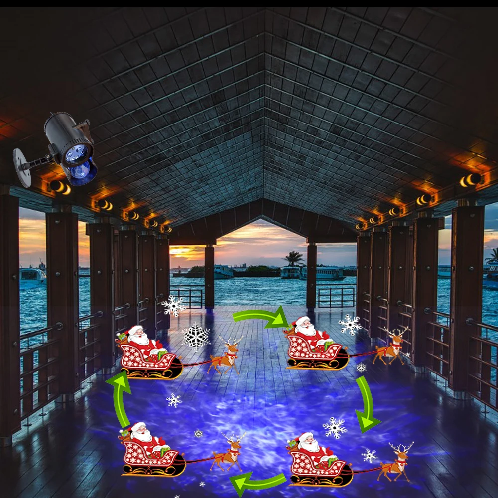12 моделей движущиеся снежинки Рождественские прожекторы водонепроницаемые наружные лазерные сценические огни для Хэллоуина рождественские новогодние вечерние