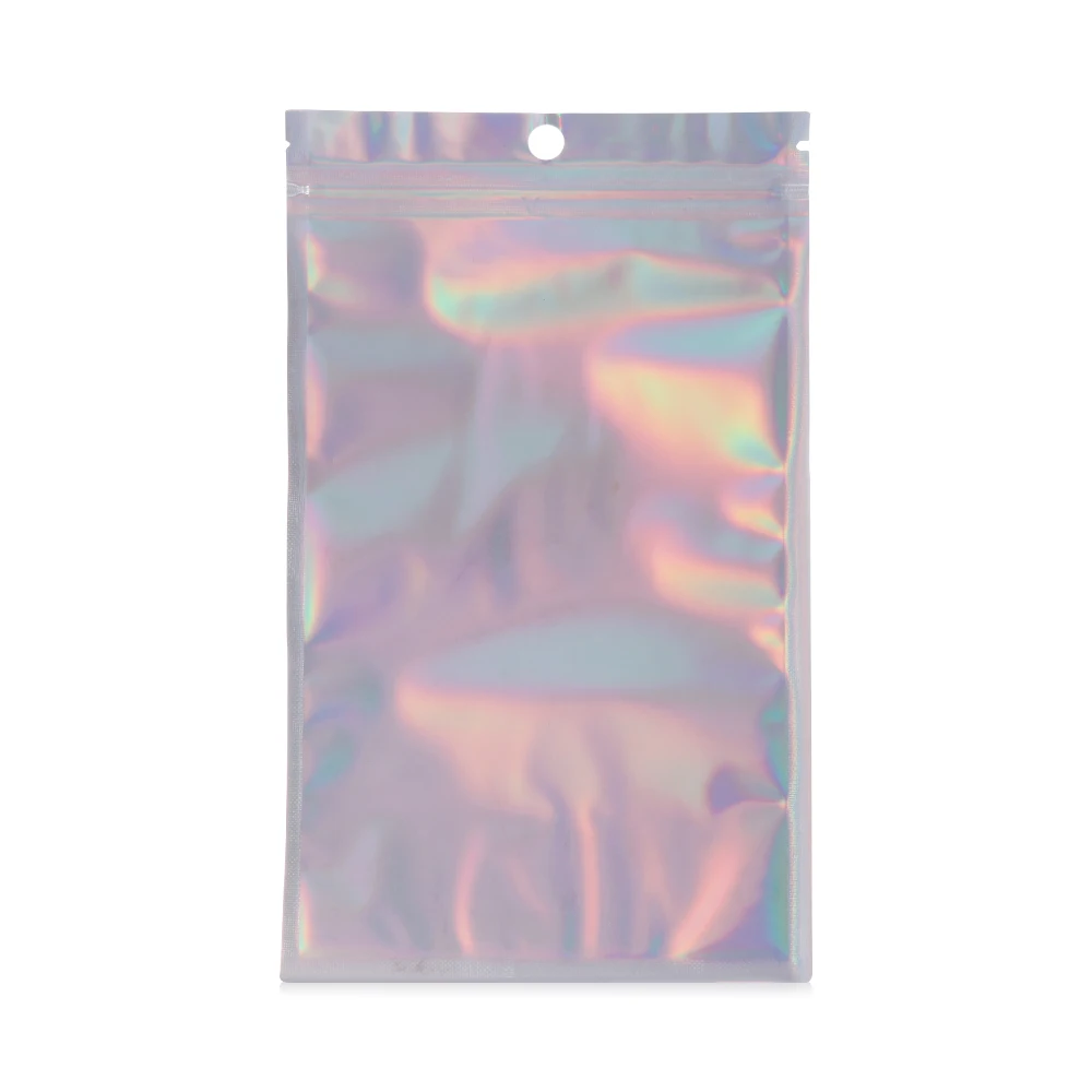 20 шт. переливающиеся пакеты с застежкой-молнией косметички пластиковые лазерные