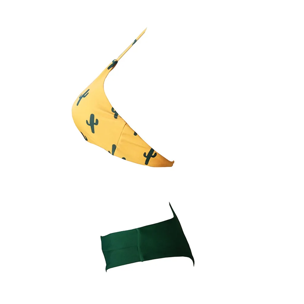 

women's swimsuit Polyester two piece sets bikini 2020 Cactus Print Sexy Split Swimsuit Bikini Swimsuit Beachwear Drop shipping