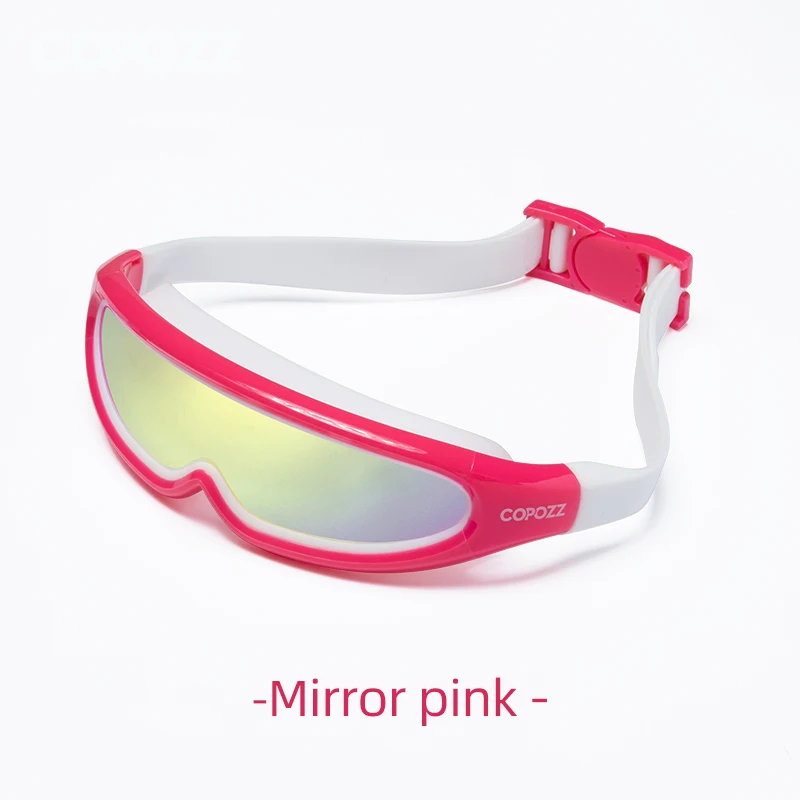 mirror pink COPOZZ Детские плавающие противотуманные очки Водонепроницаемые Детские подростковые крутые очки для плавания цельные очки для плавания для мальчиков и девочек - Цвет: mirror pink