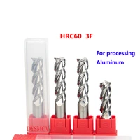 end mill 1mm 1 5mm 2mm 3mm 4mm hrc60 3 flute solid carbide spiral endmills cnc lathe milling cutter tools for aluminum machining