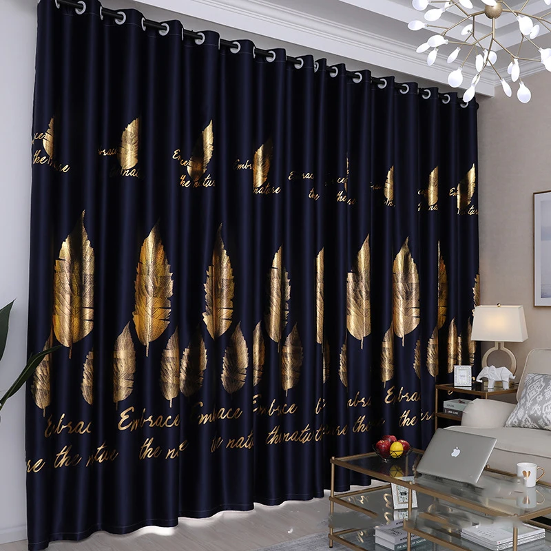 

Silver Leaf Blackout Curtain for Bedroom Gold Shiny Kids Children Nursery New Home Decor Window Treatment Drapes JS36C