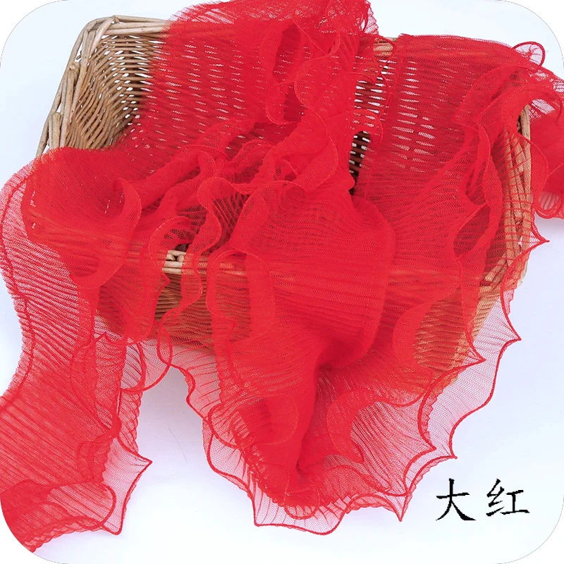 2 м/лот 3 многоярусные плиссированные шифоновые сетчатые кружева с оборками