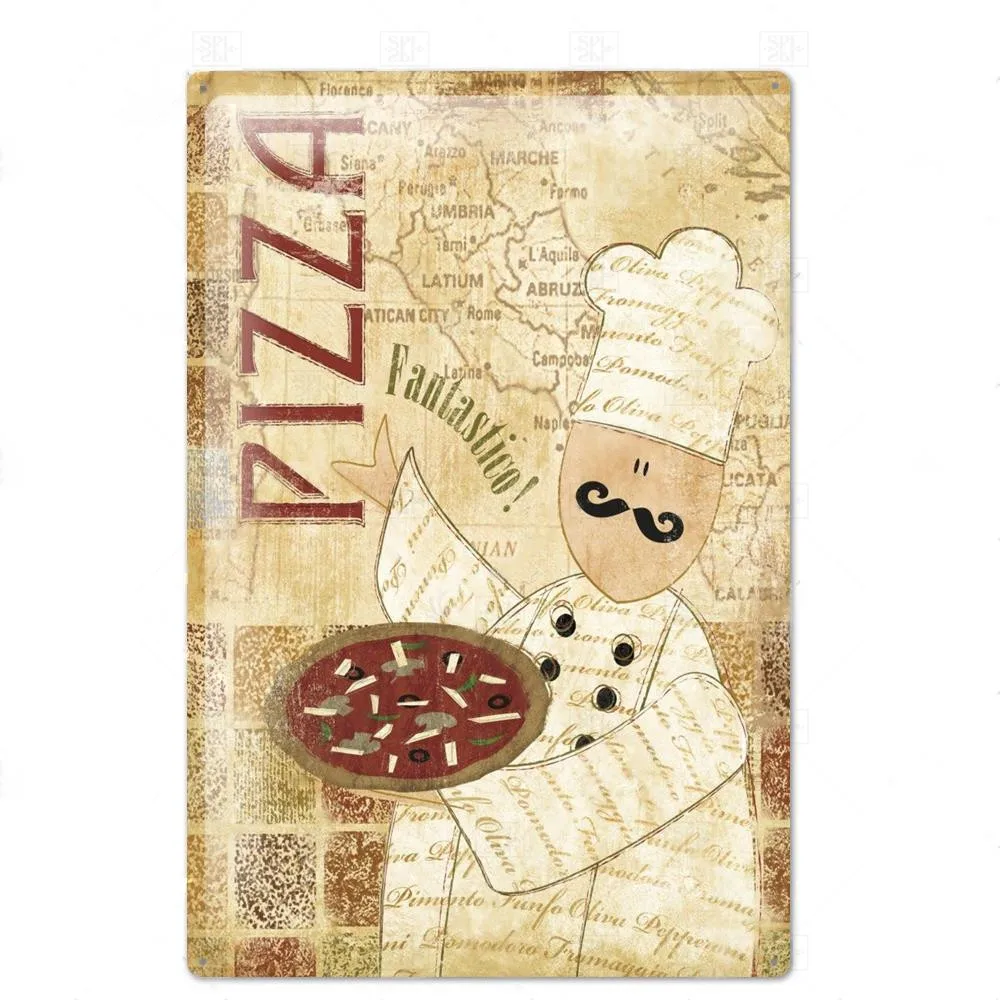 

Pizza Zone Tin Sign Plaque Metal Vintage Metal Sign Wall Decor For Cafe Bistro Restaurant Pizza Zone Decorative Metal Plate