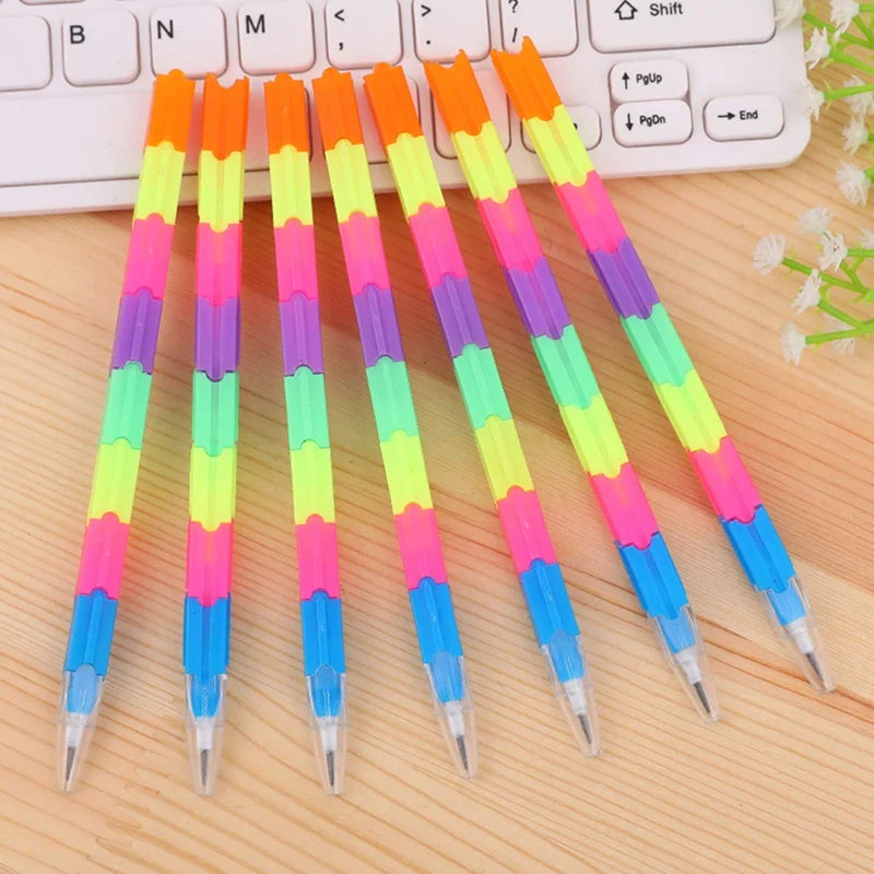 48pcs Set Colorful Rainbow Pen Student Stationery Party Gift Kids Painting Pencil Children Gifts | Дом и сад
