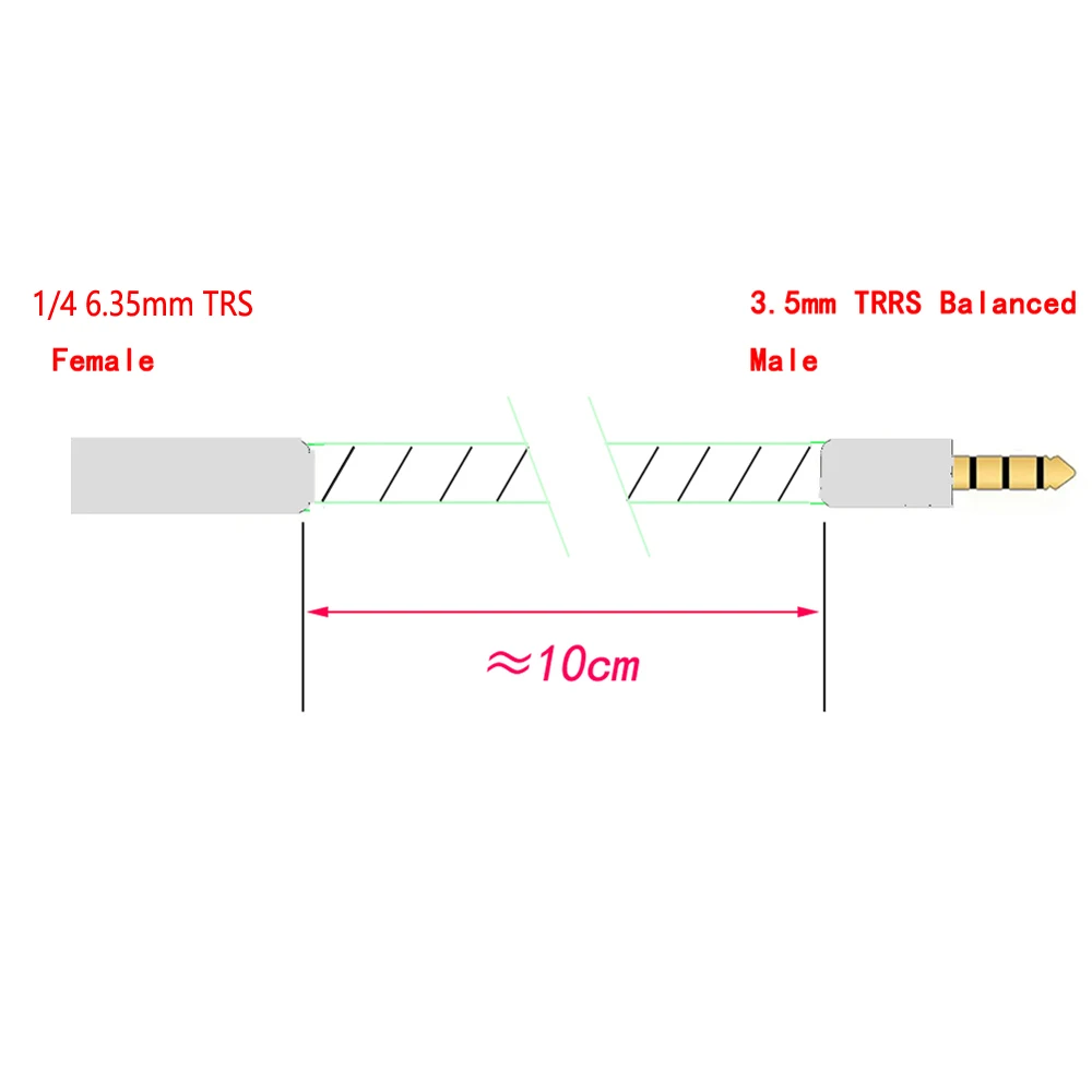TOP-HiFi UPOCC-однокристальный посеребренный 3 5 мм TRRS сбалансированный штекер на 1/4 6 35