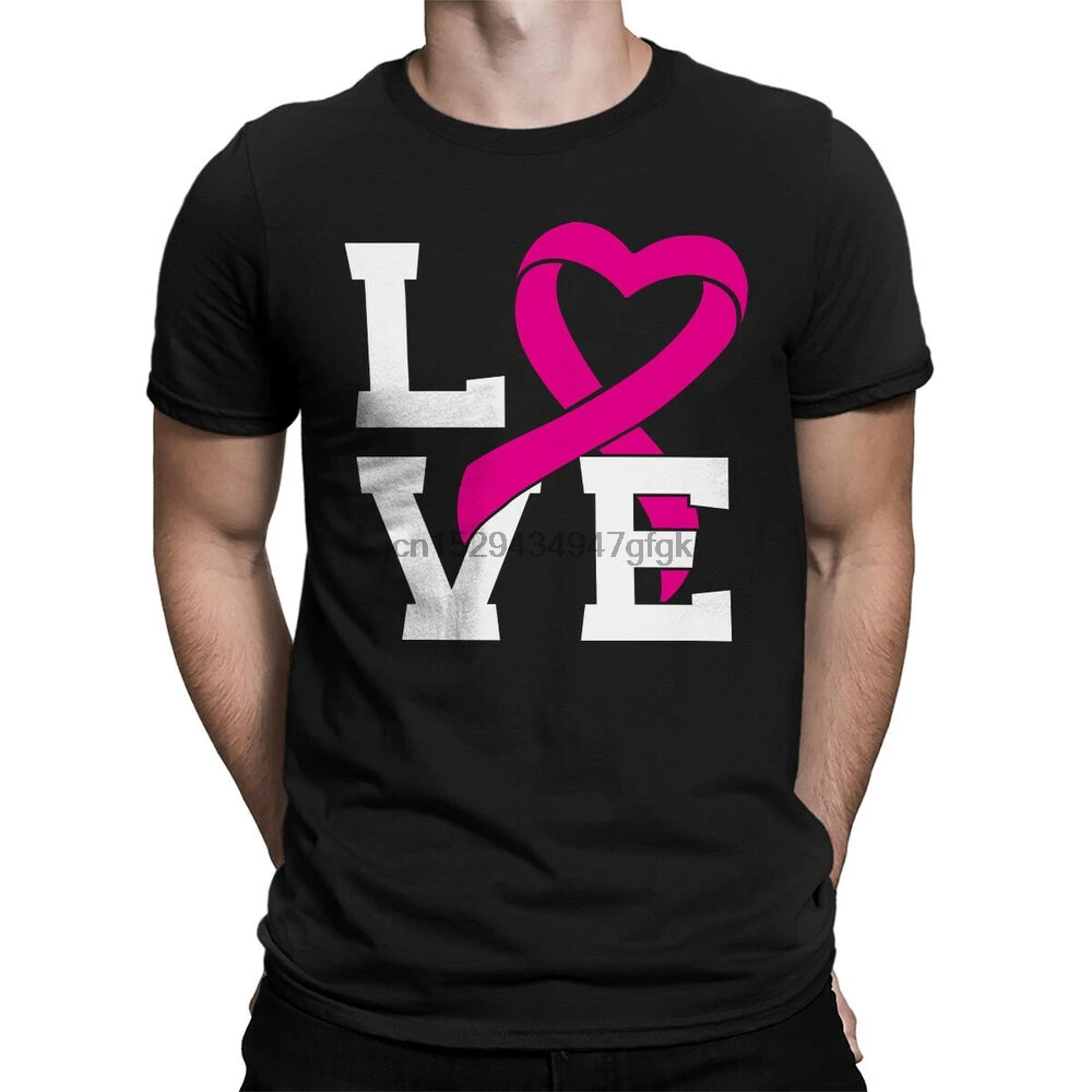 Мужская футболка с коротким рукавом и надписью Love Pink Ribbon | одежда