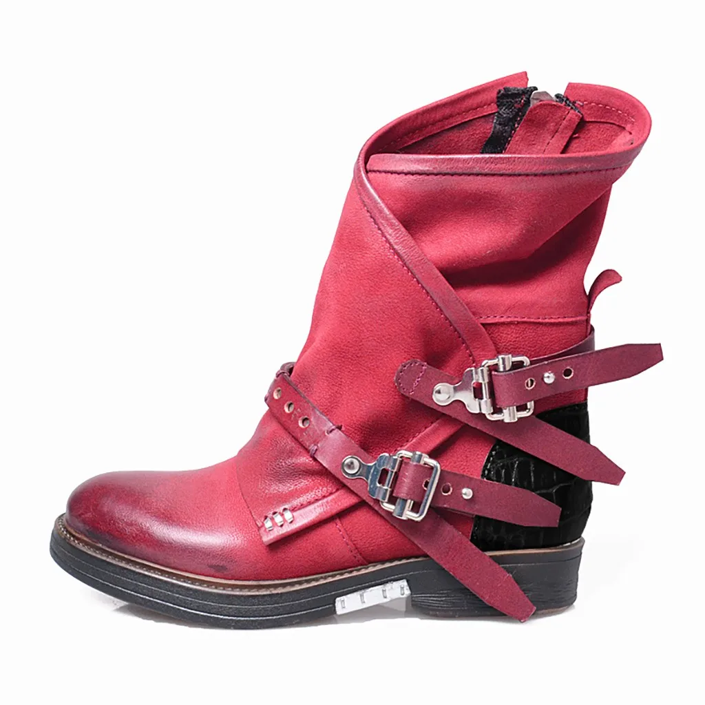 Новинка сезон осень зима кожаные женские ботинки на пуговицах Винтажные из
