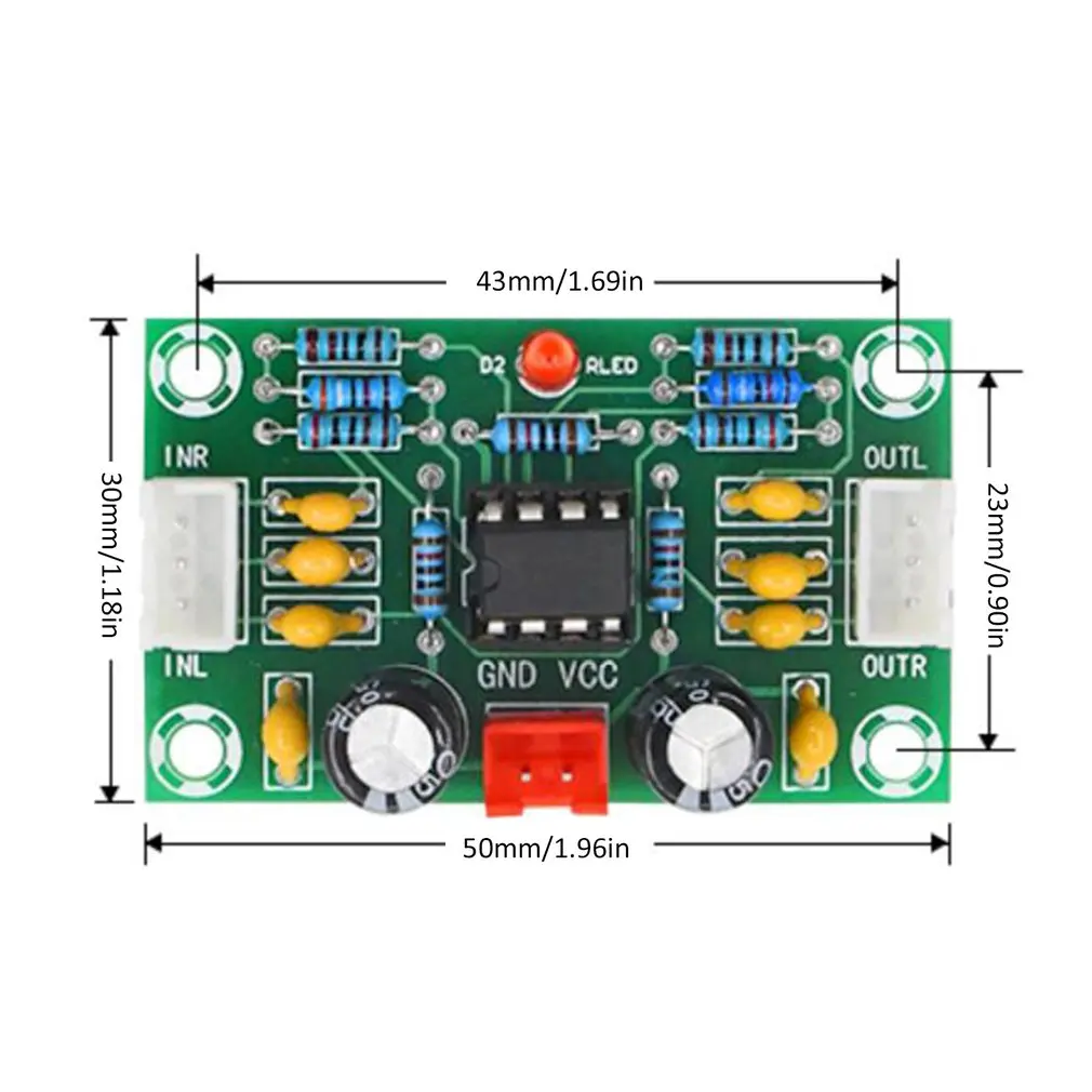 Мини-преамп Op amp модуль-усилитель двухканальный NE5532 преусилитель тон доска 5 раз
