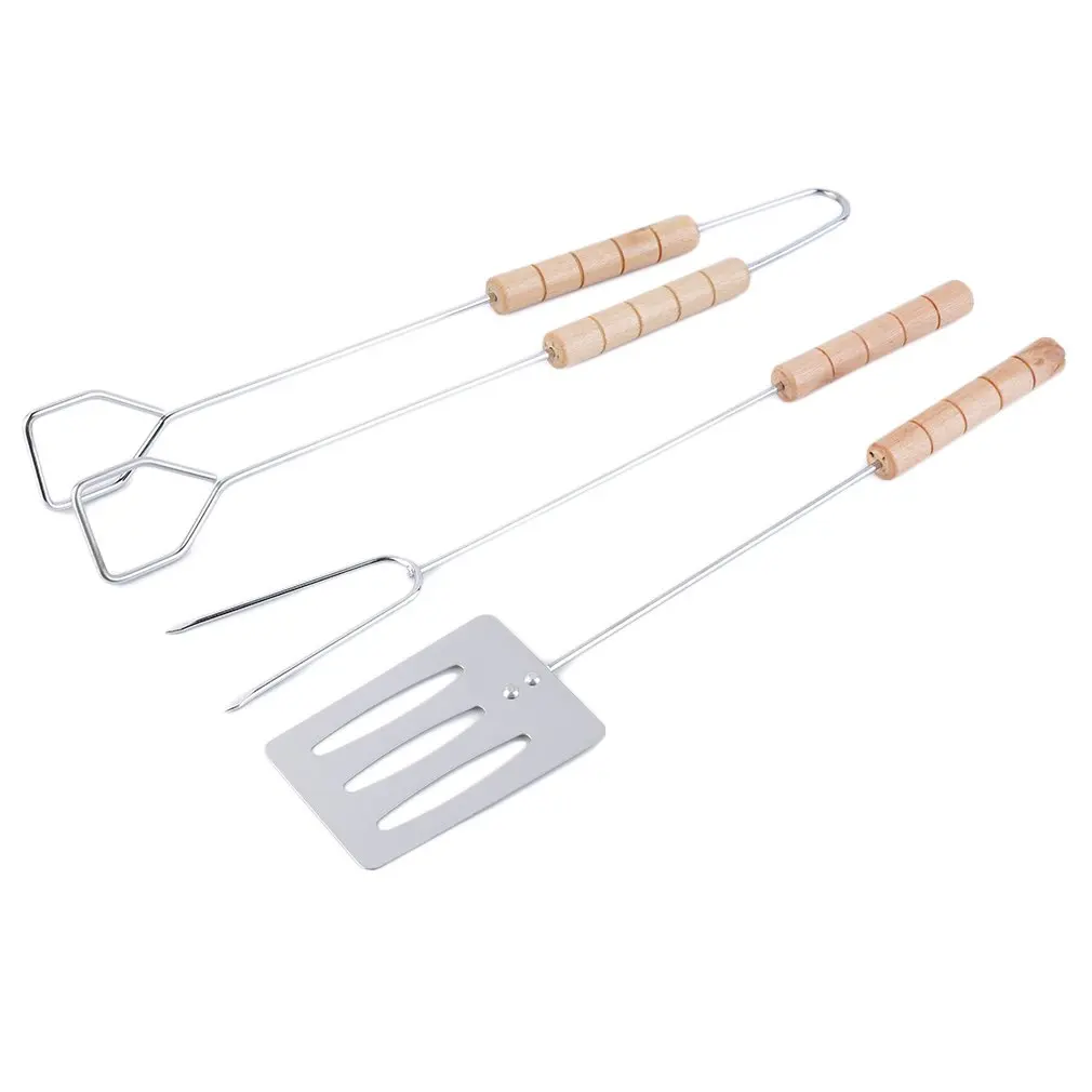Гигиенические 3 шт. вилка для барбекю из нержавеющей стали щипцы наборы шампуров